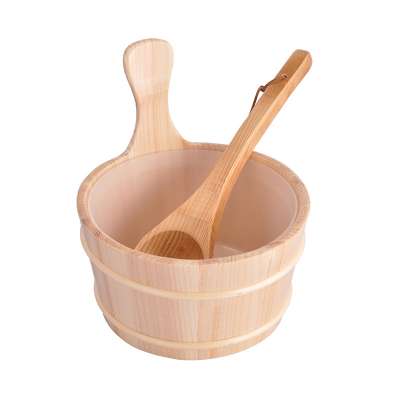 sauna room accessories wooden sauna bucket with spoon